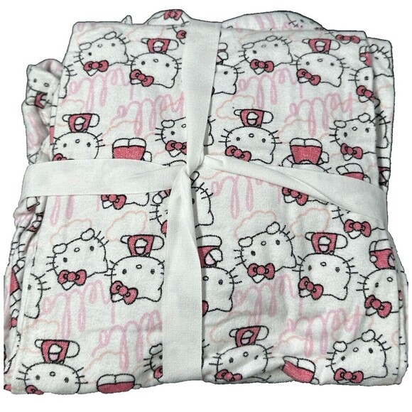 Pottery Barn Teen Hello Kitty Organic Cotton Flannel Pajamas Size Medium New - Picture 7 of 9